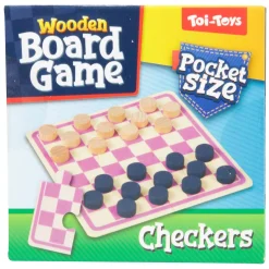 Toi-Toys Games Mini Houten Bordspel Dammen