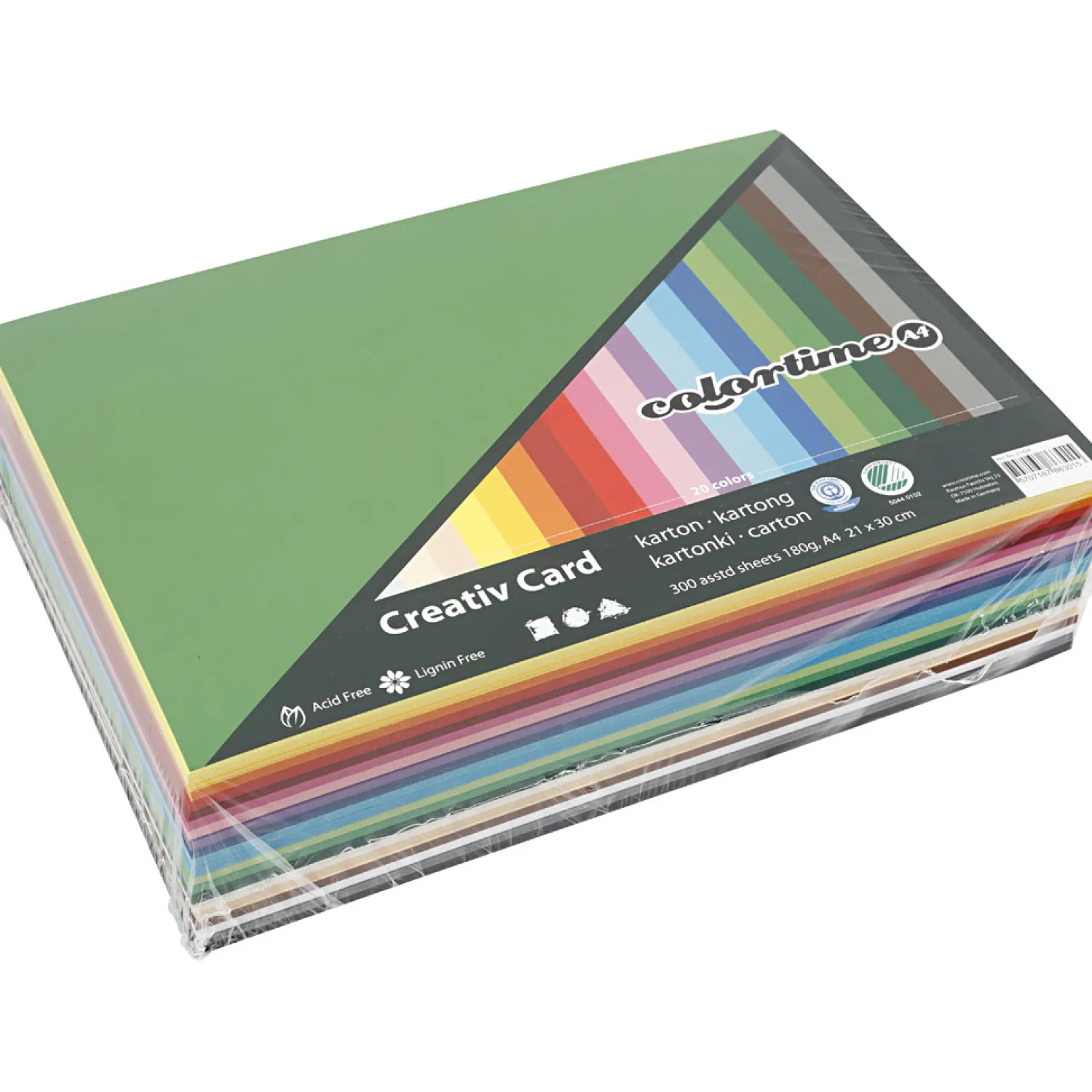 Gekleurd Karton Kleur A4, 180gr, 300 Vellen-Creativ Company Hot