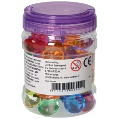 Gekleurde Transparante Speeldiamanten - 60st.- Clearance