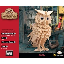 Eureka Gepetto's Workshop Houten Bouwpakket 3D - Uil Sale