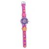 Glamour Analoog Horloge met Licht Bloemen - Donker Roze- Hot