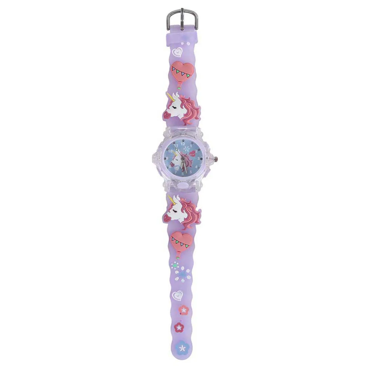 Glamour Analoog Horloge met Licht Eenhoorn - Paars- New
