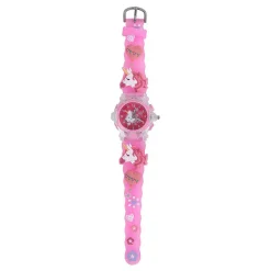 Glamour Analoog Horloge met Licht Eenhoorn - Roze> Discount
