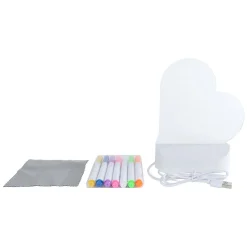 Glamour Lichtbord Hart met USB-aansluiting en 7 Stiften, 16cm> Discount