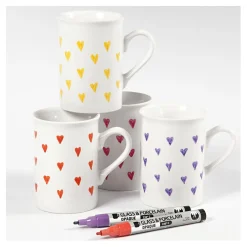 Creativ Company Glas- & Porseleinstiften Dekkend Oranje/Paars/Rood/Geel, 4st. Sale