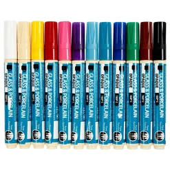Glas- En Porseleinstiften Kleur Dekkend, 12st.>Creativ Company Hot