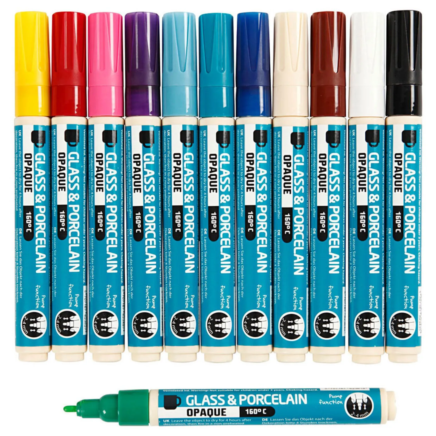 Glas- En Porseleinstiften Kleur Dekkend, 12st.>Creativ Company Hot