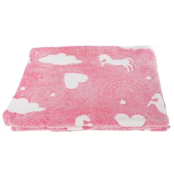 Glow in the Dark Deken Unicorn, 100x150cm-