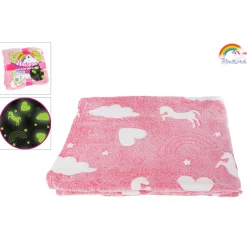 Glow in the Dark Deken Unicorn, 100x150cm-