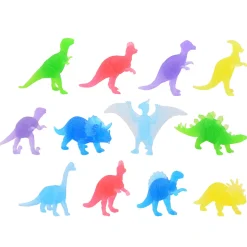 Glow in the Dark Gekleurde Dino Speelfiguren , 12st.>Johntoy