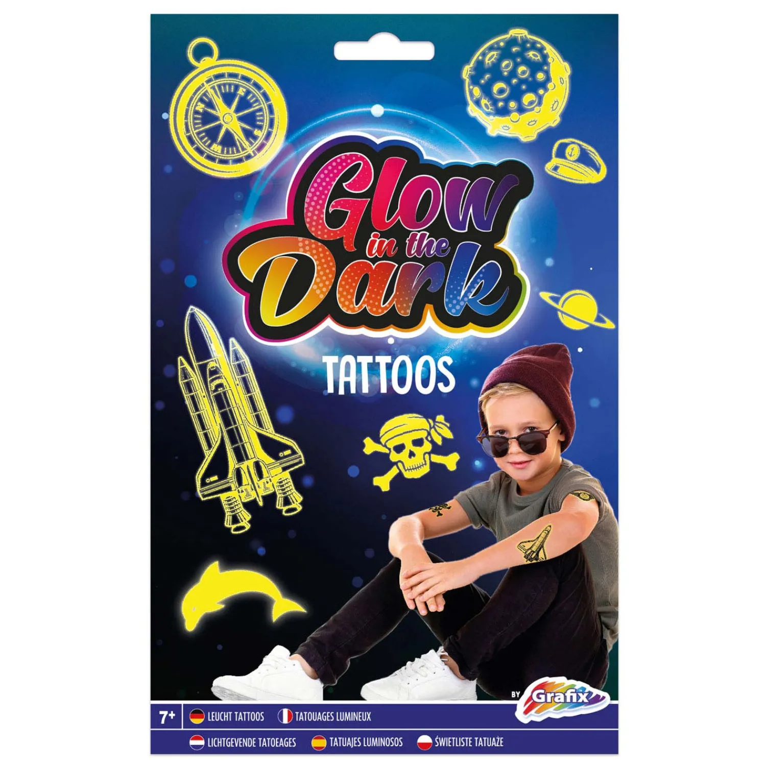 Creative Craft Group Glow in the Dark Tattoos - Blauw Discount