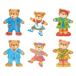 Houten Aankleedpuzzel Beren in Houten Box, 36st.-Goki Discount