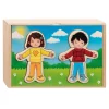 Houten Aankleedpuzzel Jongen en Meisje in Houten Box, 36st.>Goki Hot
