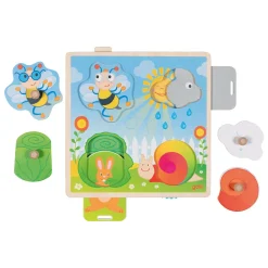 Houten Achtergrond Vormenpuzzel Tuin, 4st.-Goki Sale