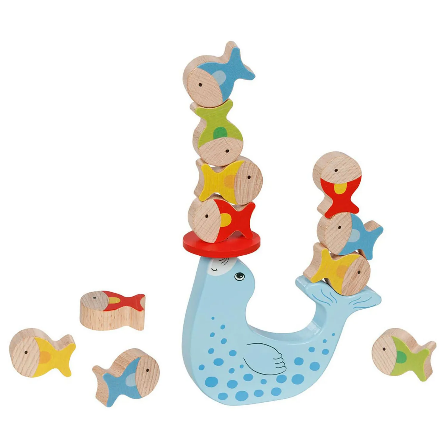 Houten Balansspel Zeehonden, 15dlg.-Goki Hot