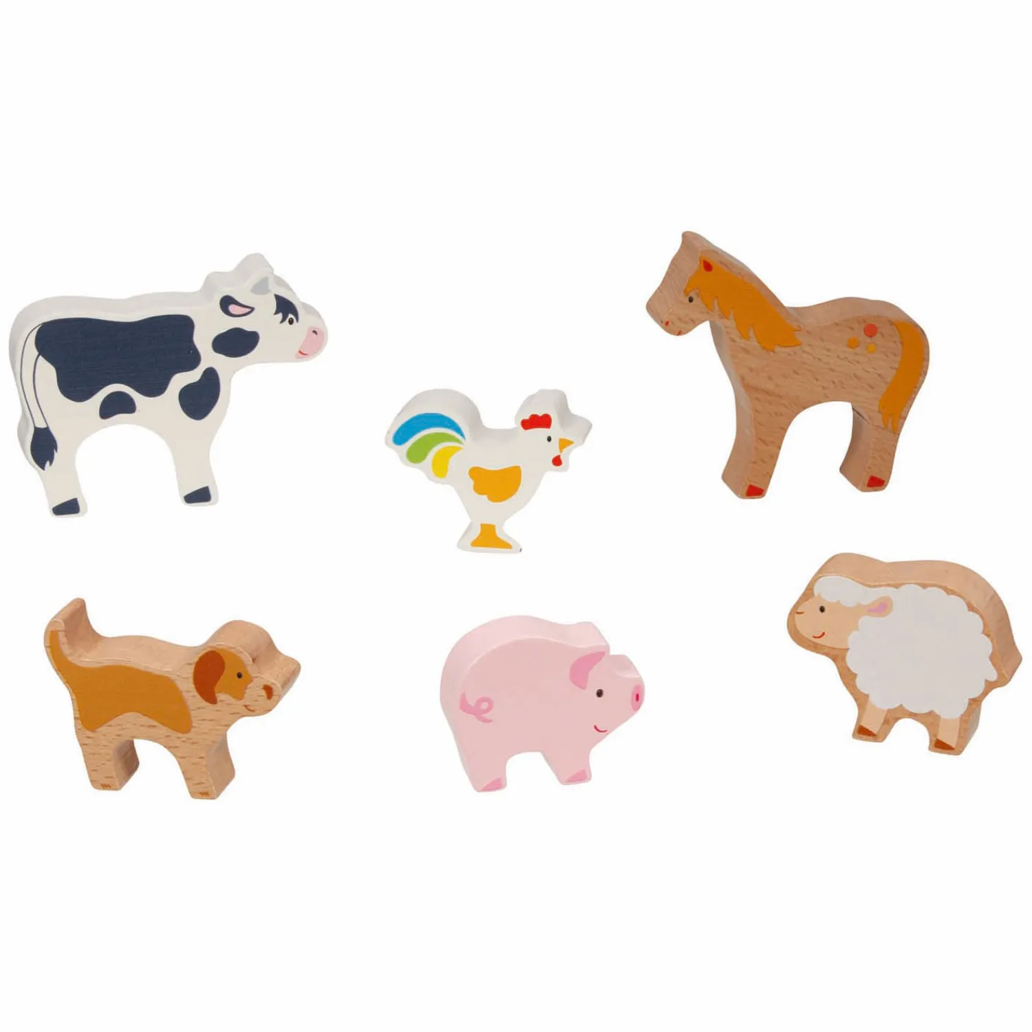 Houten Boerderijdieren, 6dlg.>Goki Discount
