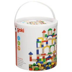 Goki Houten Bouwblokken in Ton - Kleur, 100dlg. Hot