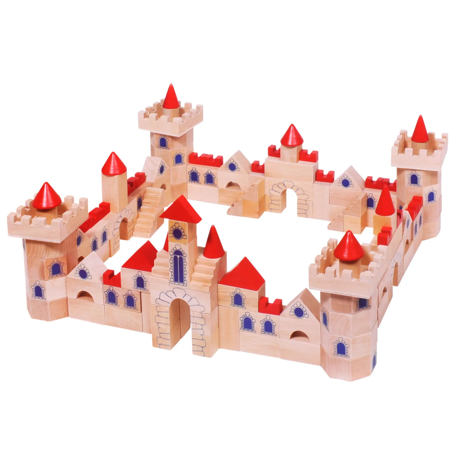 Houten Bouwblokken Kasteel, 145dlg.-Goki Clearance
