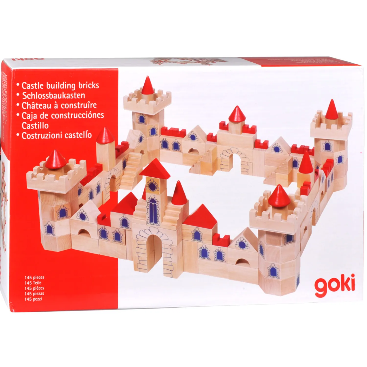 Houten Bouwblokken Kasteel, 145dlg.-Goki Clearance