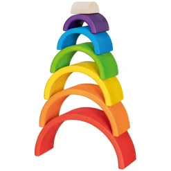 Houten Bouwblokken Regenboog, 5dlg.-Goki Best