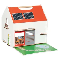 Houten Draagbaar Poppenhuis met Accessoires-Goki Discount