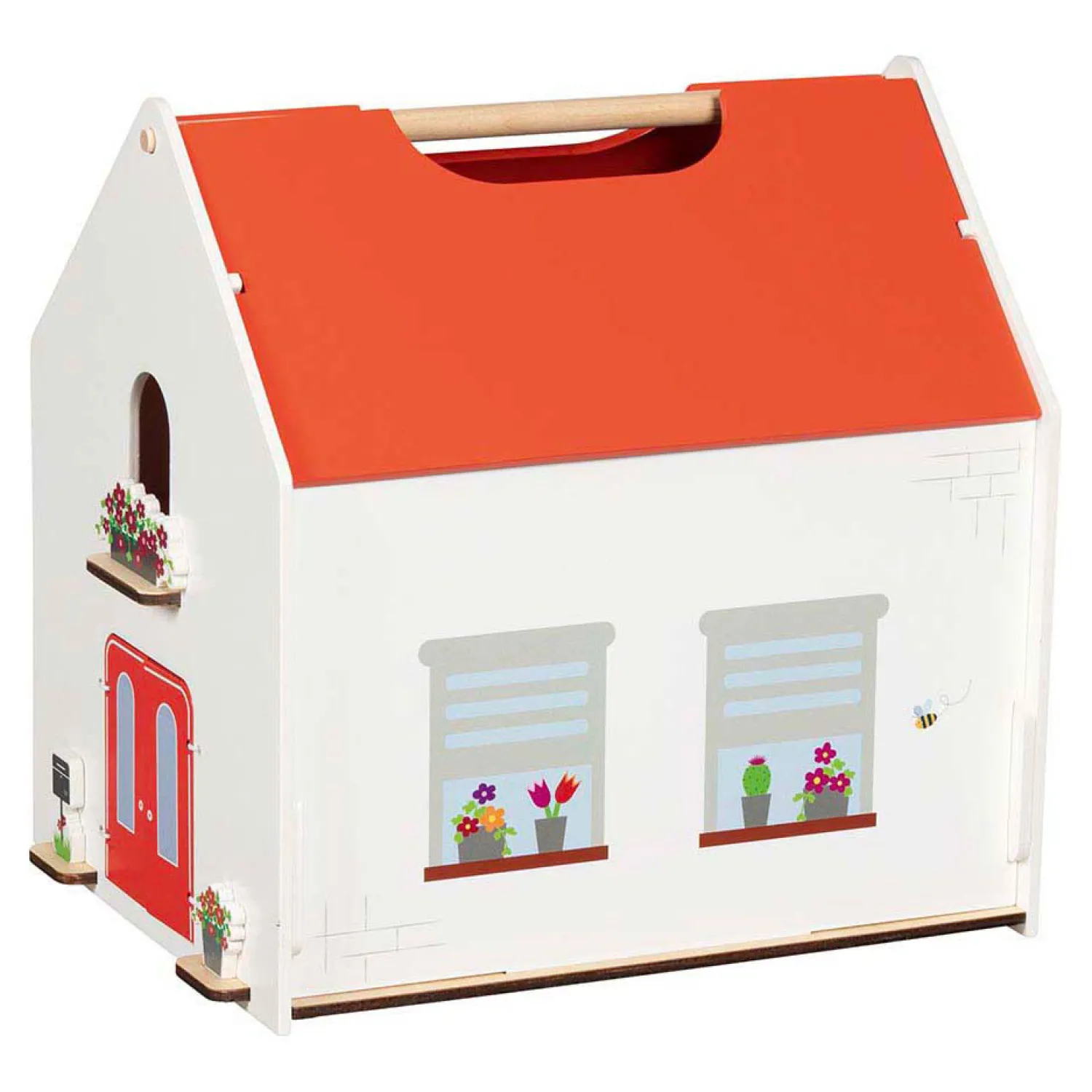 Houten Draagbaar Poppenhuis met Accessoires-Goki Discount