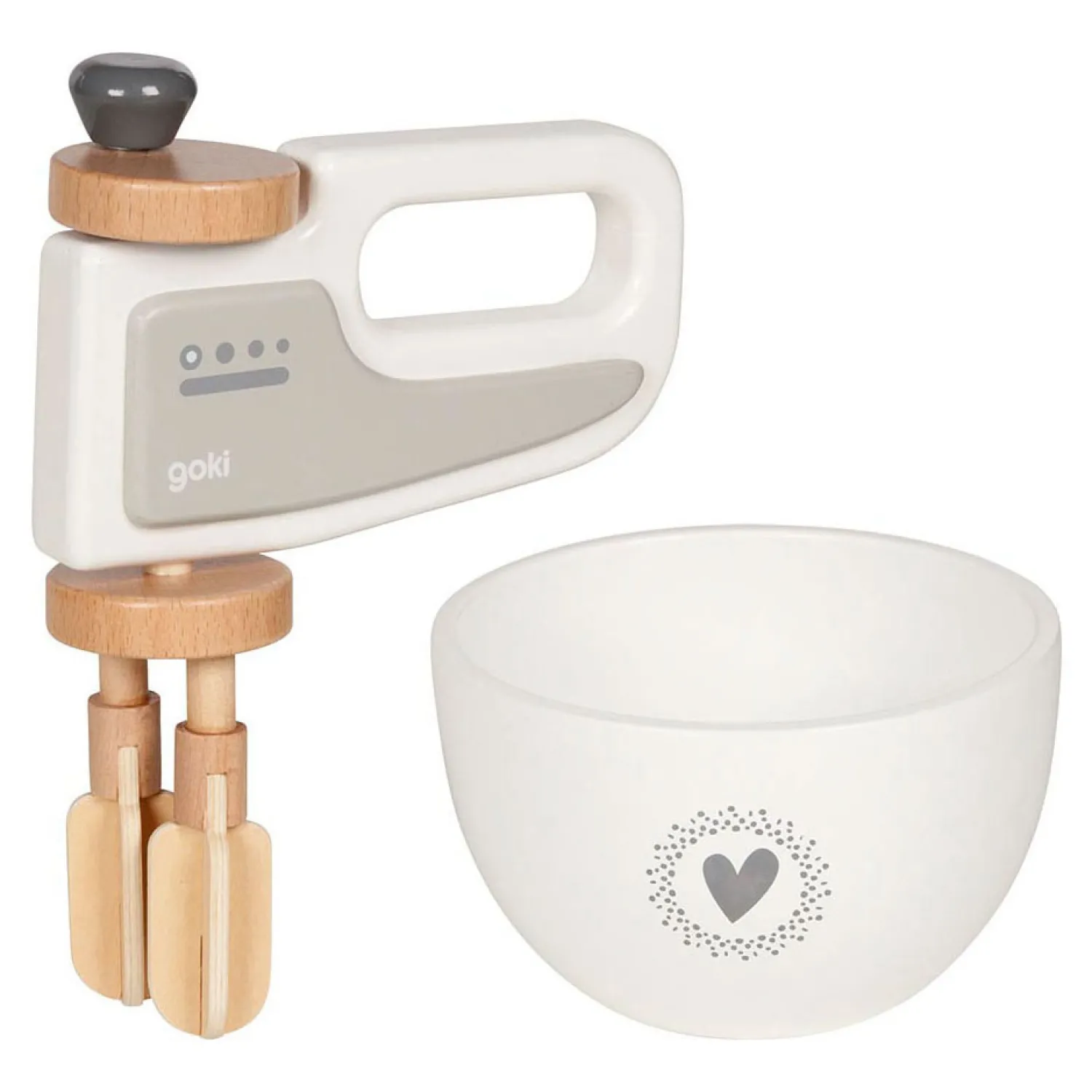 Houten Handmixer met Kom, 2ldg.-Goki Sale