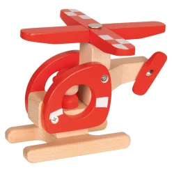 Houten Helikopter Rood>Goki Discount