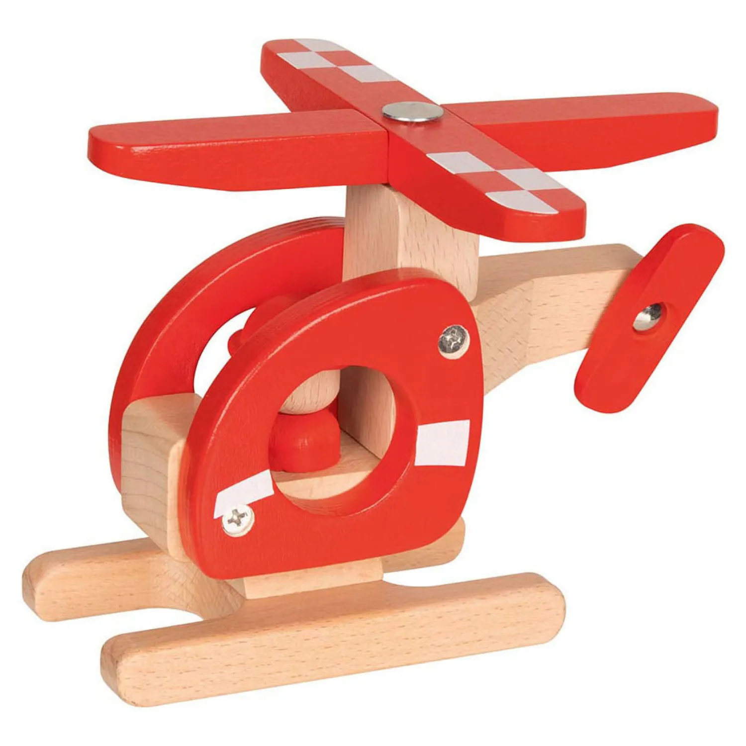 Houten Helikopter Rood>Goki Discount