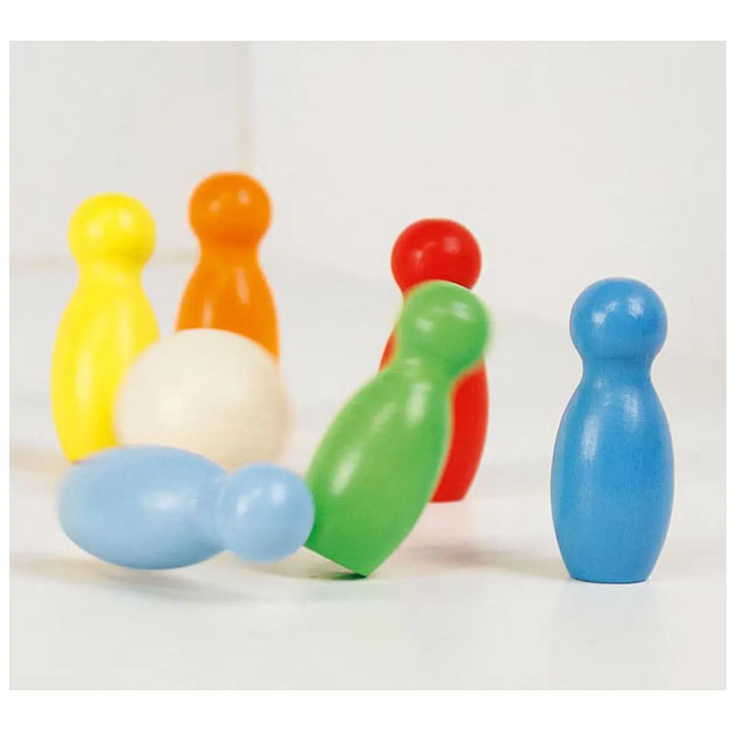 Houten Kegelspel Kleur, 7dlg.-Goki