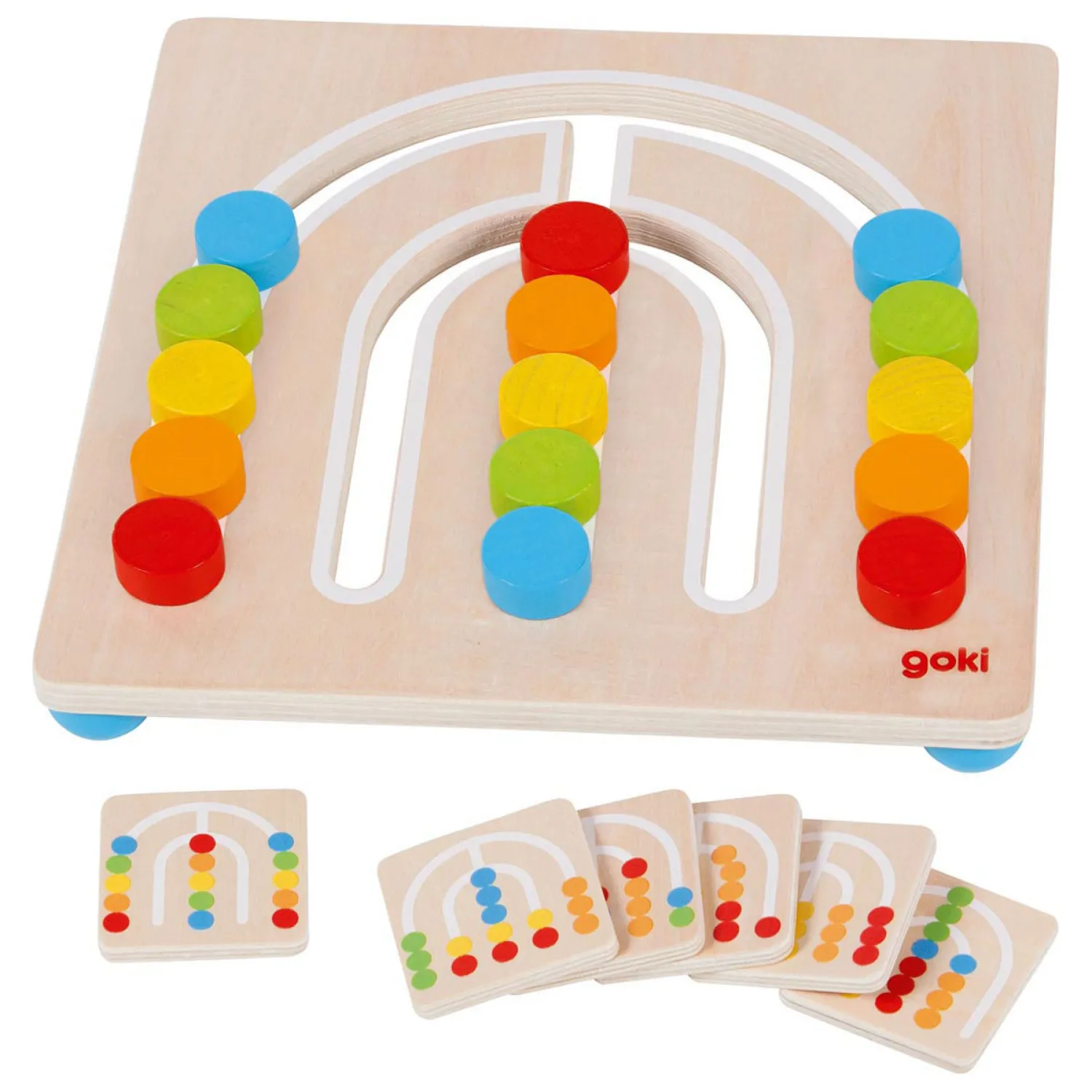 Houten Kleur Sorteerbord Regenboog, 7dlg.-Goki Sale