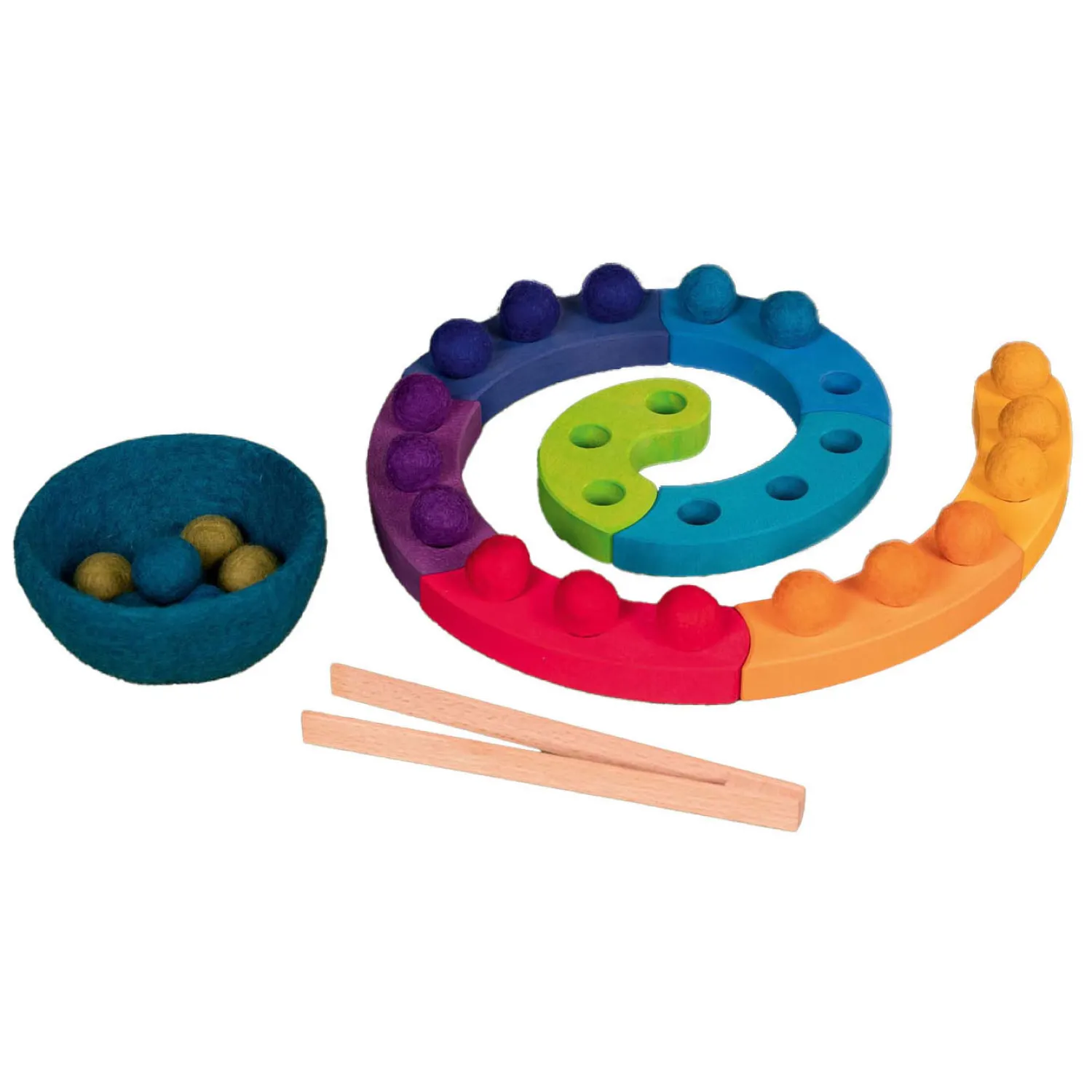 Houten Kleursorteerspel Spiraal, 29dlg.>Goki Clearance