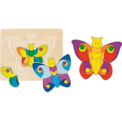 Houten 3-lagen Puzzel Vlinder>Goki Clearance