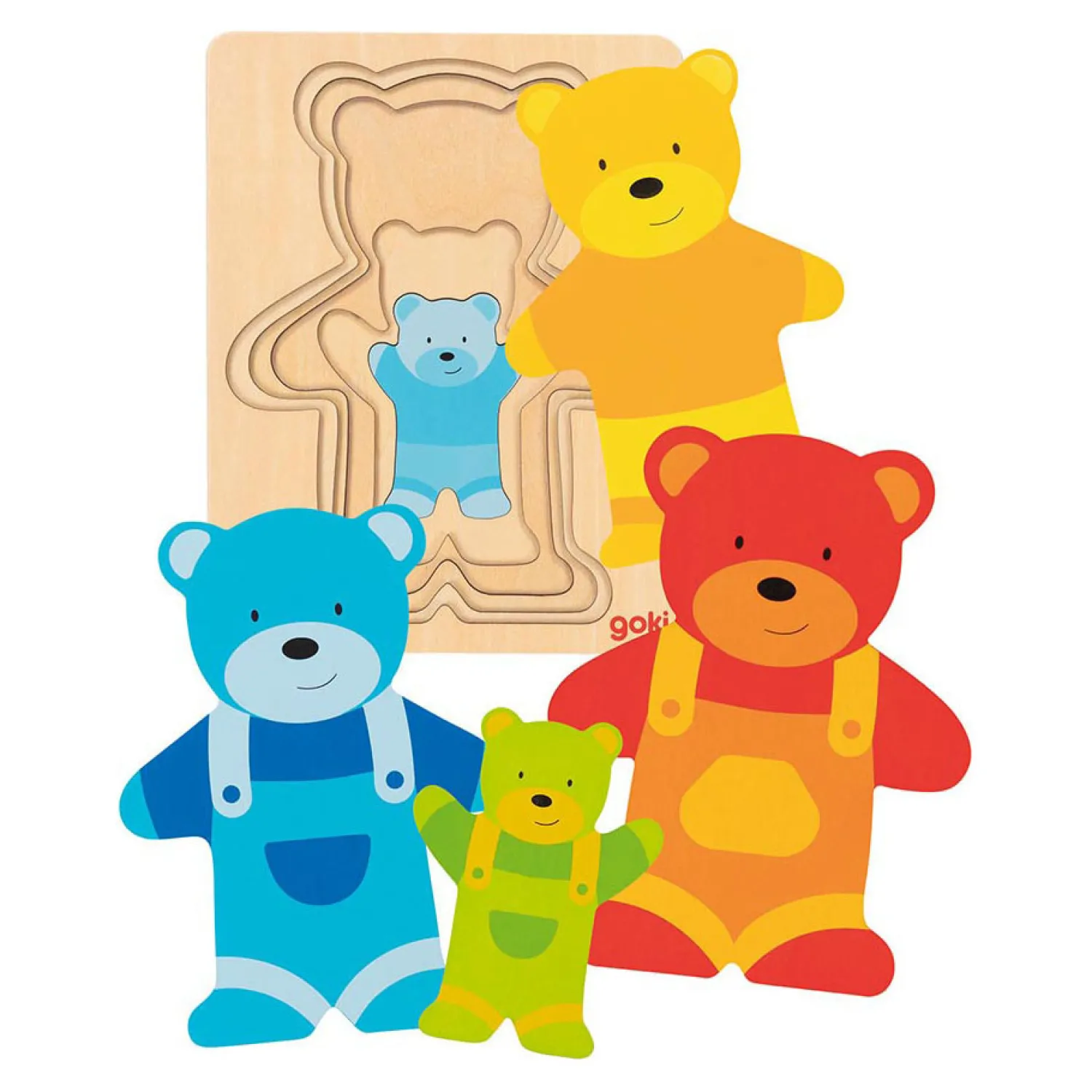 Houten Lagenpuzzel Beer, 5st.>Goki Sale