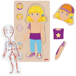 Houten Lagenpuzzel Menselijk Lichaam Meisje, 29st.>Goki Online