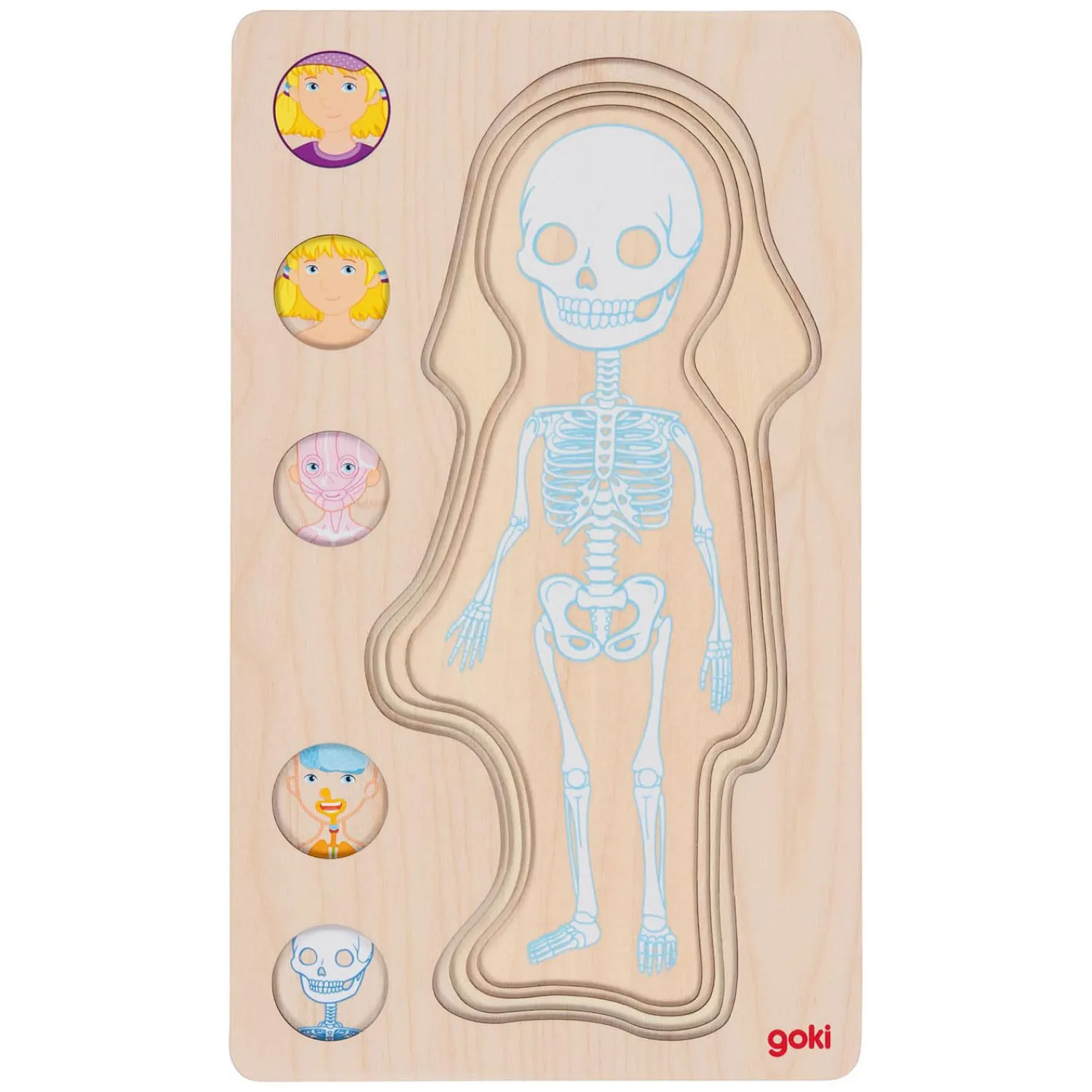 Houten Lagenpuzzel Menselijk Lichaam Meisje, 29st.>Goki Online