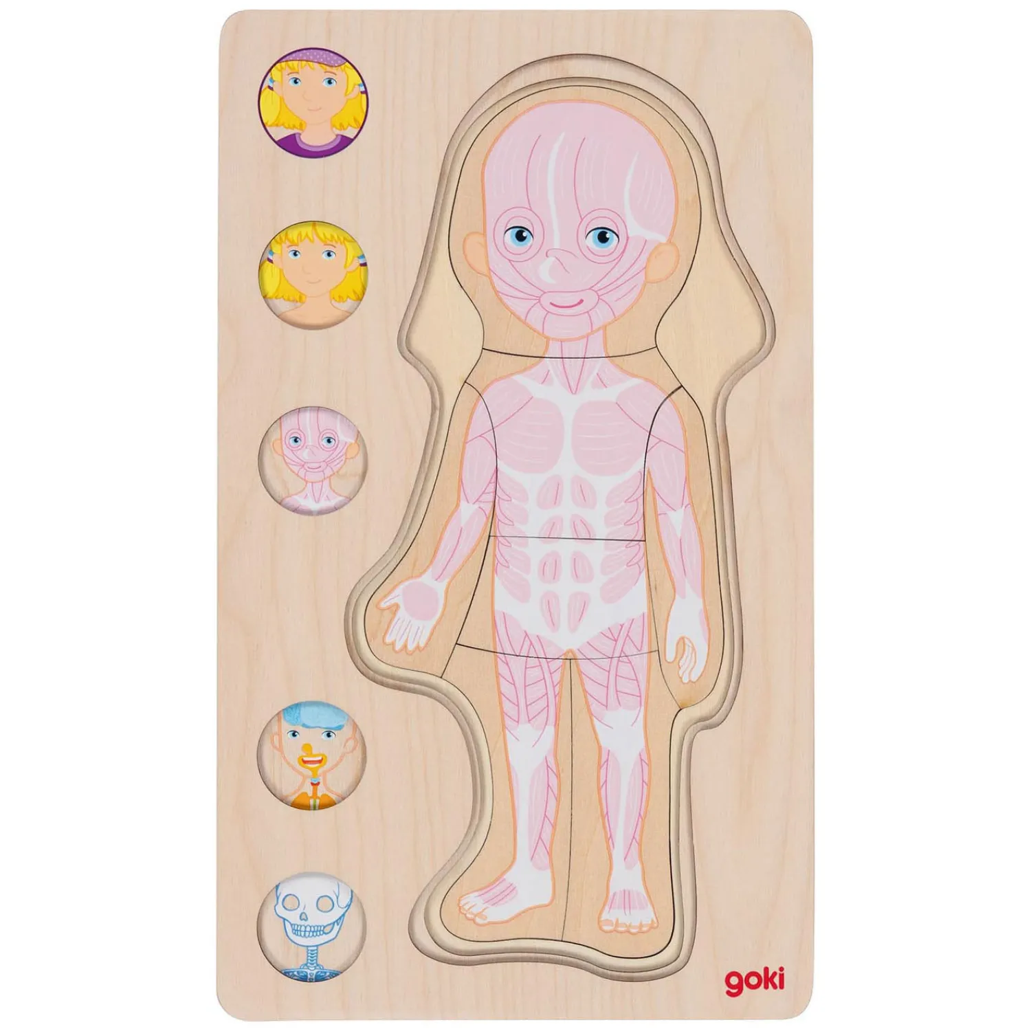Houten Lagenpuzzel Menselijk Lichaam Meisje, 29st.>Goki Online