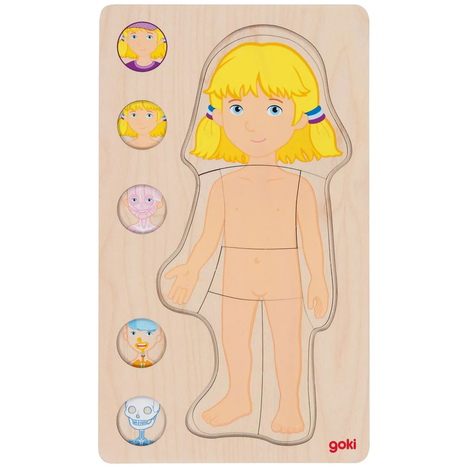 Houten Lagenpuzzel Menselijk Lichaam Meisje, 29st.>Goki Online
