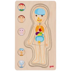 Houten Lagenpuzzel Menselijk Lichaam Jongen, 29st.-Goki Best