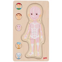 Houten Lagenpuzzel Menselijk Lichaam Jongen, 29st.-Goki Best
