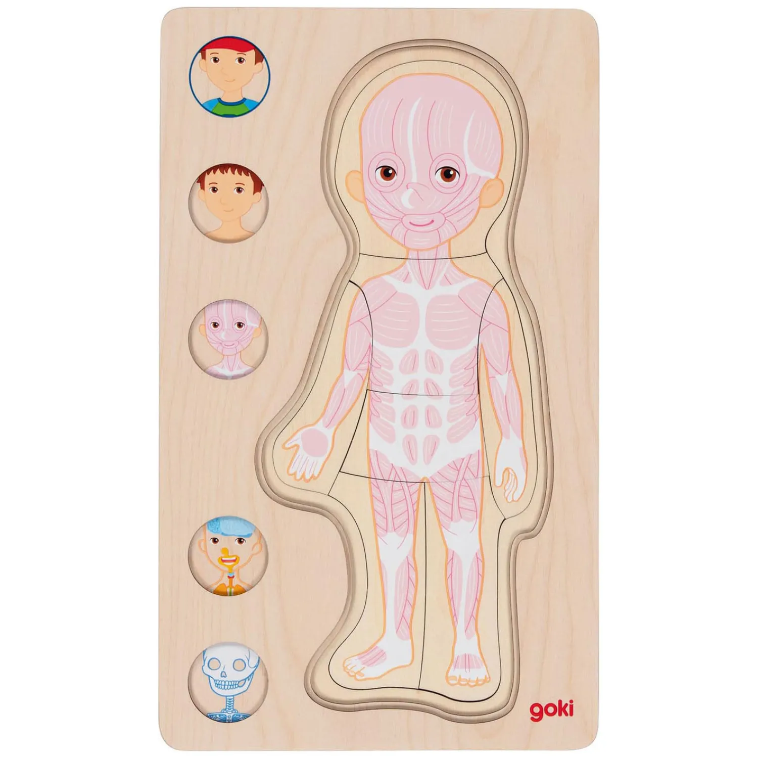 Houten Lagenpuzzel Menselijk Lichaam Jongen, 29st.-Goki Best