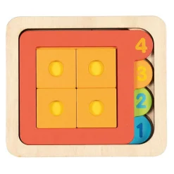 Houten Lagenpuzzel Vormen en Cijfers, 15st.>Goki Hot