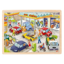Houten Legpuzzel Benzinestation, 96st.-Goki Sale