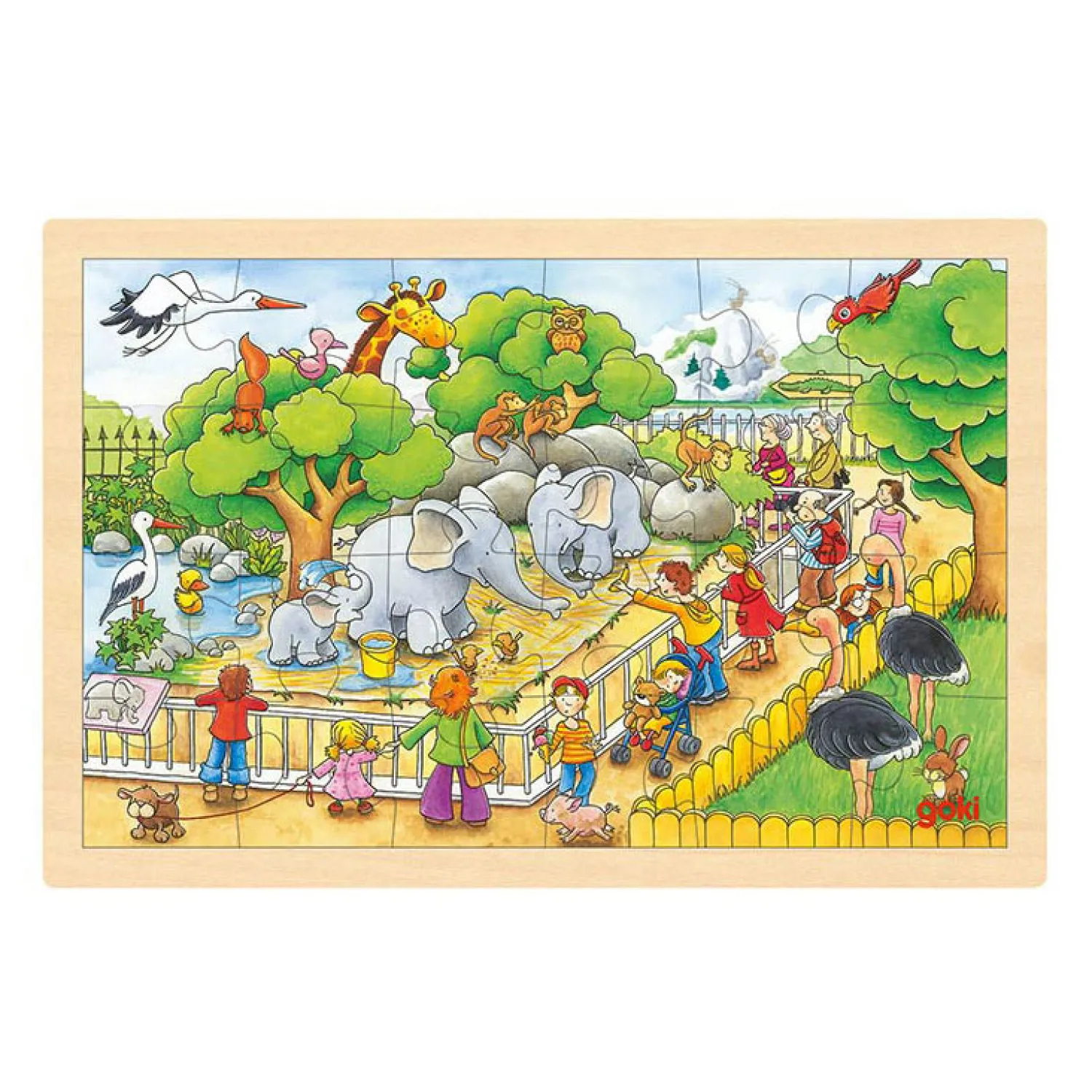 Houten Legpuzzel Bezoek aan de Dierentuin, 24st.-Goki Discount