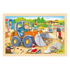 Goki Houten Legpuzzel Bouwplaats, 24st. New
