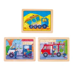 Goki Houten Legpuzzel Hard aan het Werk, 24st.