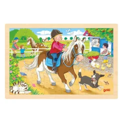 Houten Legpuzzel Ponyboerderij, 24st.-Goki Discount