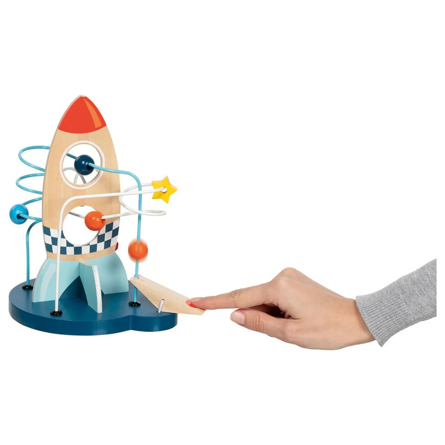 Goki Houten Motoriekspiraal Raket met Katapult Best