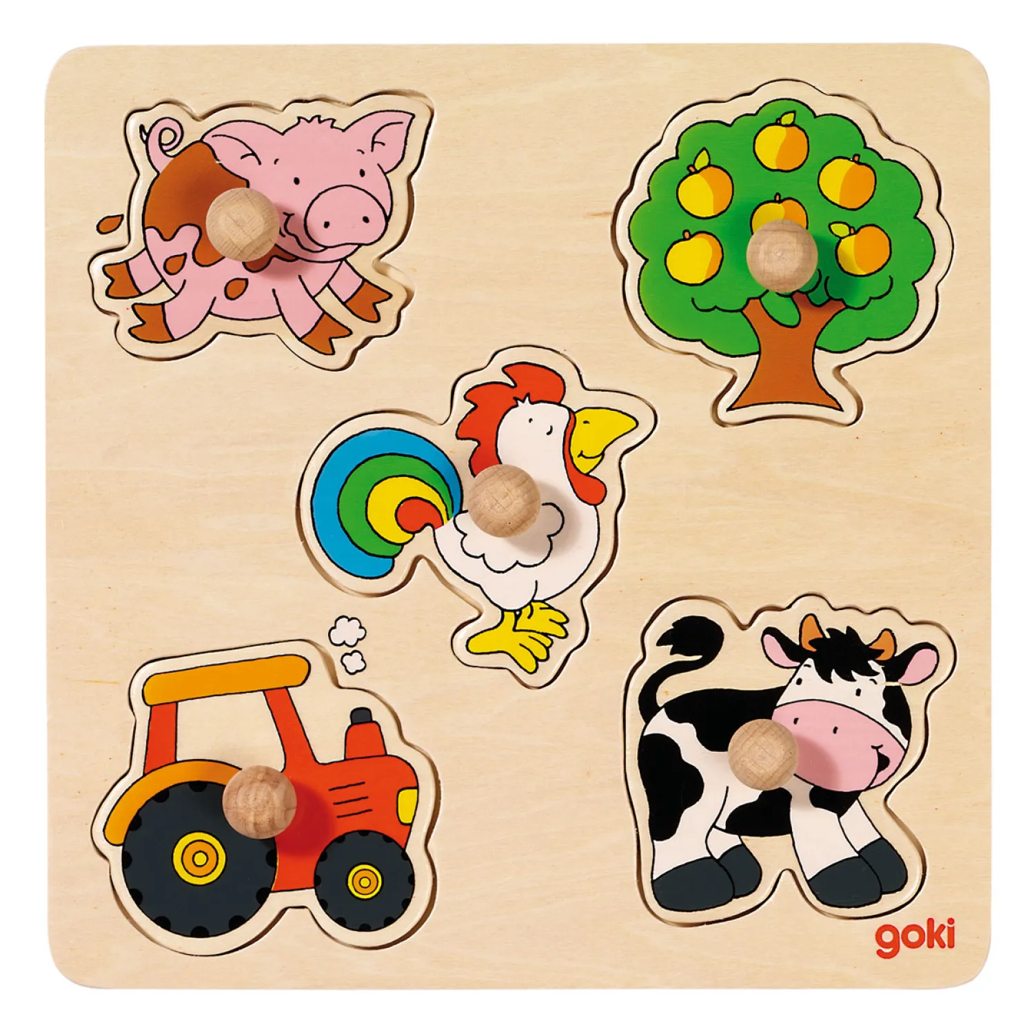 Goki Houten Noppenpuzzel Boerderij Best