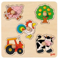 Goki Houten Noppenpuzzel Boerderij Best